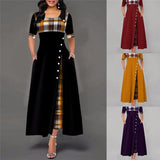 Plaid Button Maxi Dress TheOutlet™