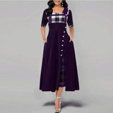 Plaid Button Maxi Dress TheOutlet™